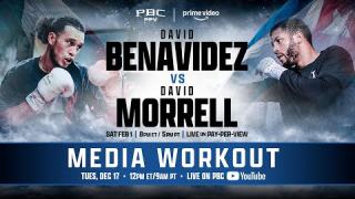 Embedded thumbnail for David Benavidez &amp;amp; David Morrell MIAMI MEDIA WORKOUT | #BenavidezMorrell