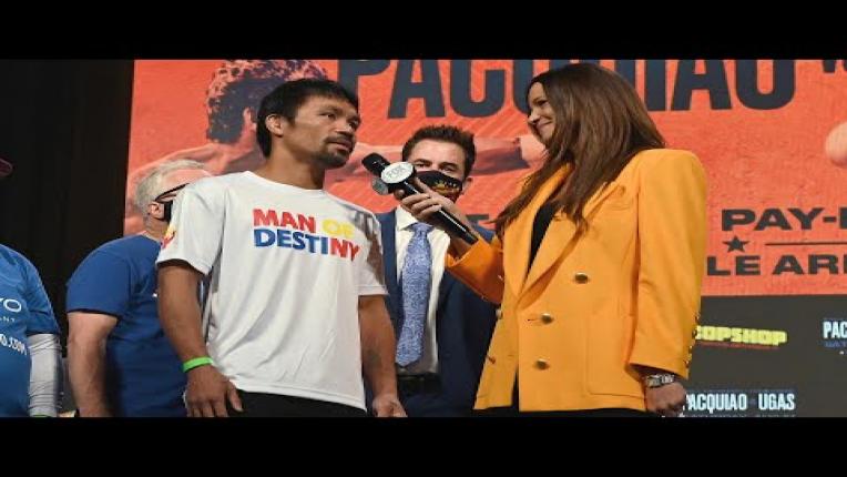 Embedded thumbnail for Manny Pacquiao and Yordenis Ugas FIRST INTERVIEW after weigh-in