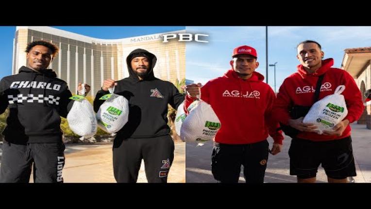 Embedded thumbnail for Benavidez Brothers, Andrade, and Charlo Give Back with a Thanksgiving Turkey Donation