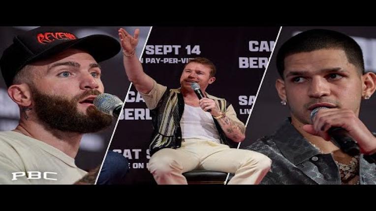 Embedded thumbnail for FIERY EXCHANGE Between Berlanga and Caleb Plant at LA Press Conference | Canelo vs Berlanga